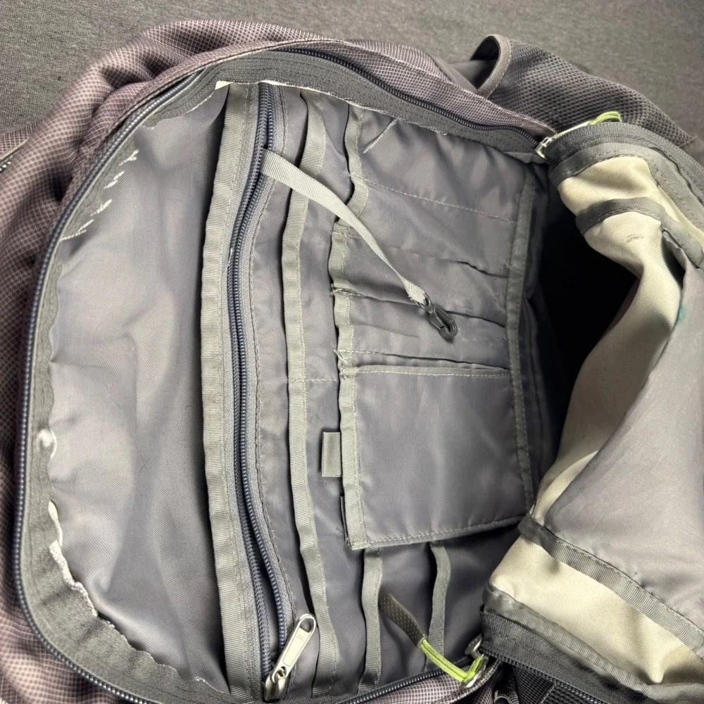 The North Face Recon Backpack Grey Lime Green Hiking School Laptop Daypack Bag